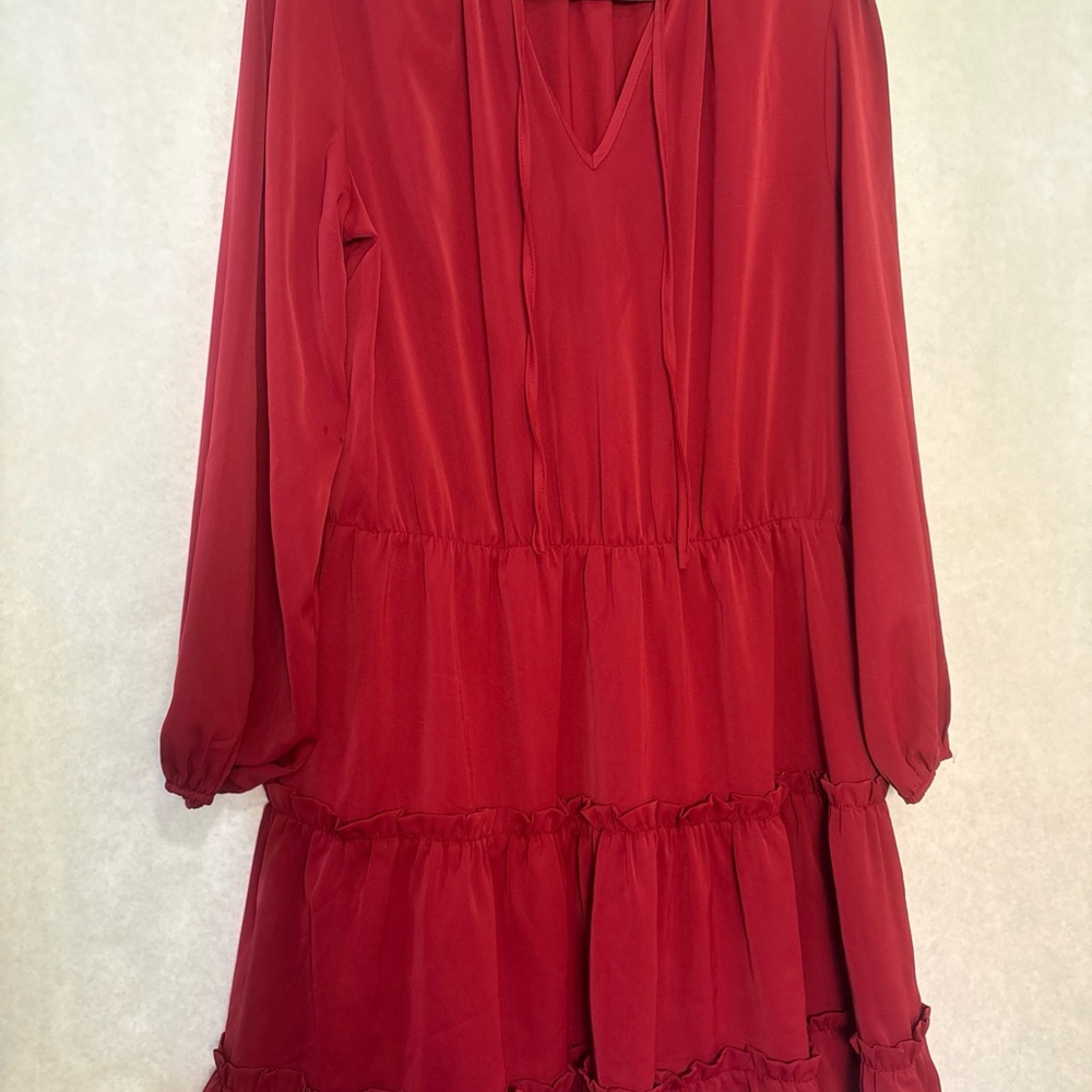 BTFBM Elegant Red Long-Sleeve X-Large Dress